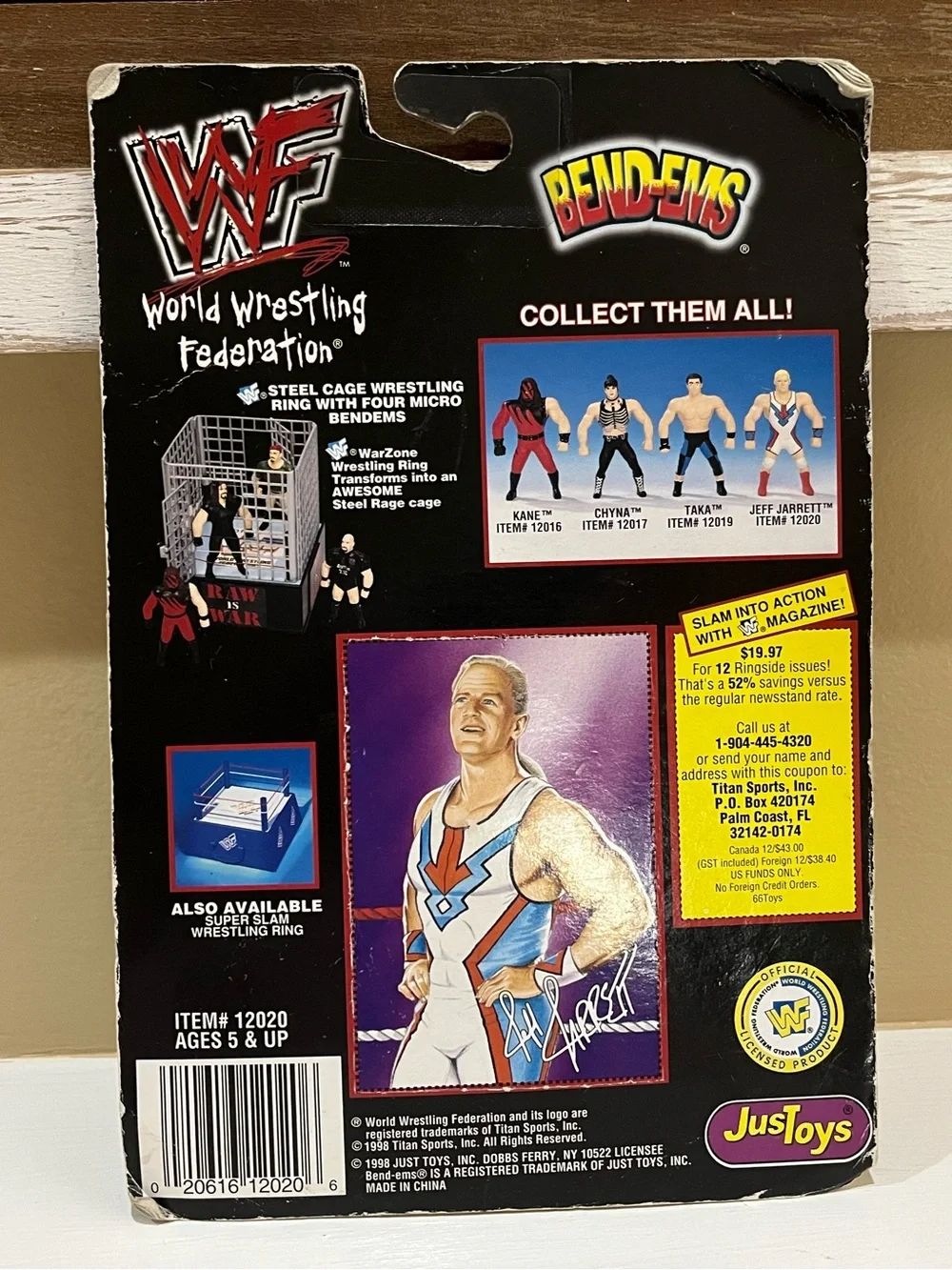 WWF/ WWE Jeff Jarrett Bend Em Action Figure Wrestling Toy